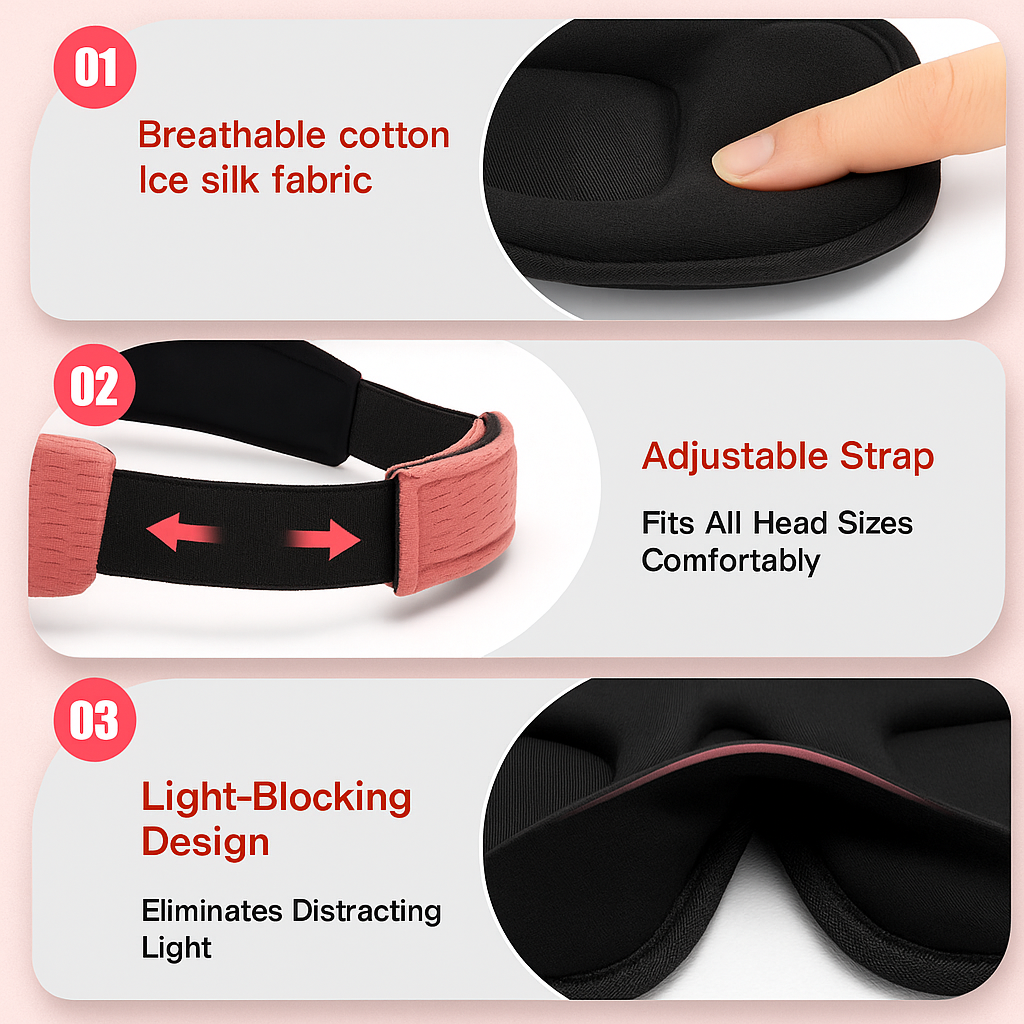 Plush Fit Blackout Eye Shade, Red